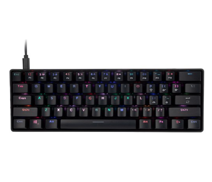 Meetion MT-MK005BT Type C and Bluetooth Mini Mechanical Keyboard with RGB Backlit - Black - Zoom Image