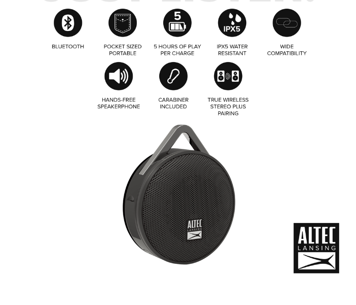 Altec Lansing IMW356-BLK Orbit Bluetooth Speaker - Black - Zoom Image 2