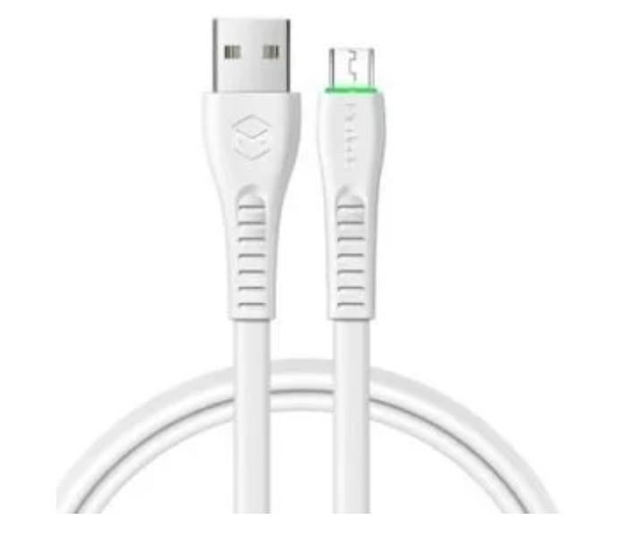 Mcdodo CA-6751 1.2m Flying Fish Series Micro USB Data Cable with LED Light -White - Zoom Image