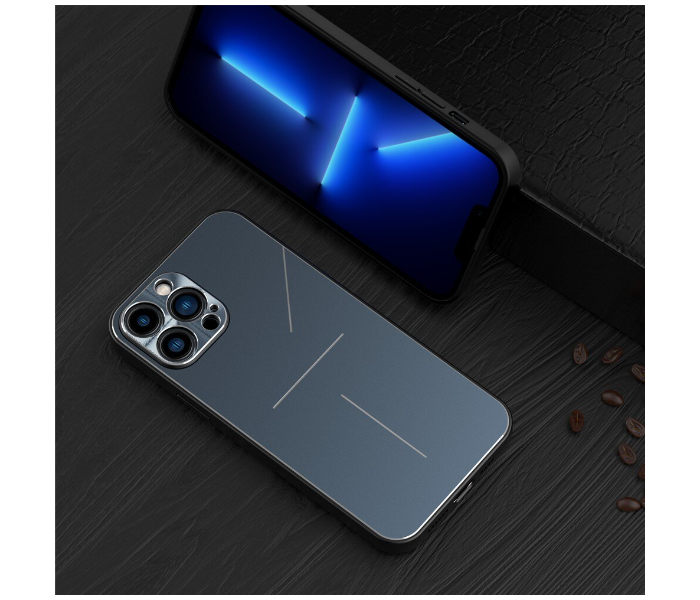 Lab LBSC012BL Stylish Steel Cover iPhone 12 Mobile Case - Blue - Zoom Image 2