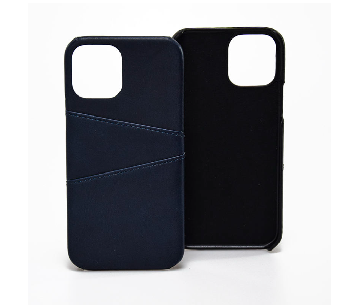 Lab LBL2P022NB Stylish Leather 2 Pocket iPhone 11 Mobile Case - Navy Blue - Zoom Image 2