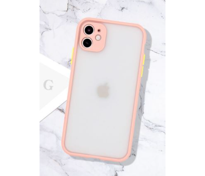 Lab LBTBC004PNK Transparent Border Color Fashion Case without Print iPhone XS Max Mobile Case - Pink - Zoom Image 1