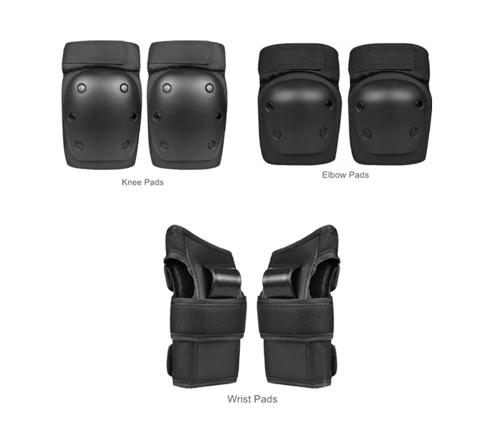 High Quality Knee Elbow and Arm Protection Kit - Black - Zoom Image 3