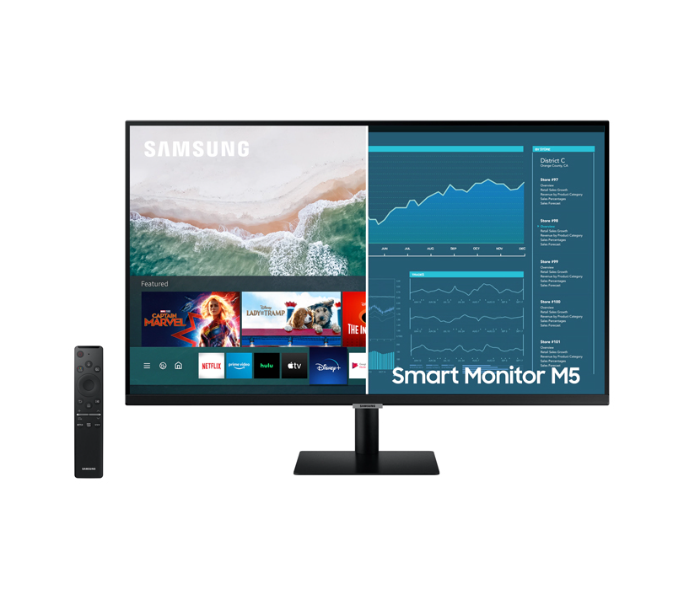 Samsung M5 LS32AM500NMXUE 32 Inch Smart Monitor With Mobile Connectivity - Zoom Image 1