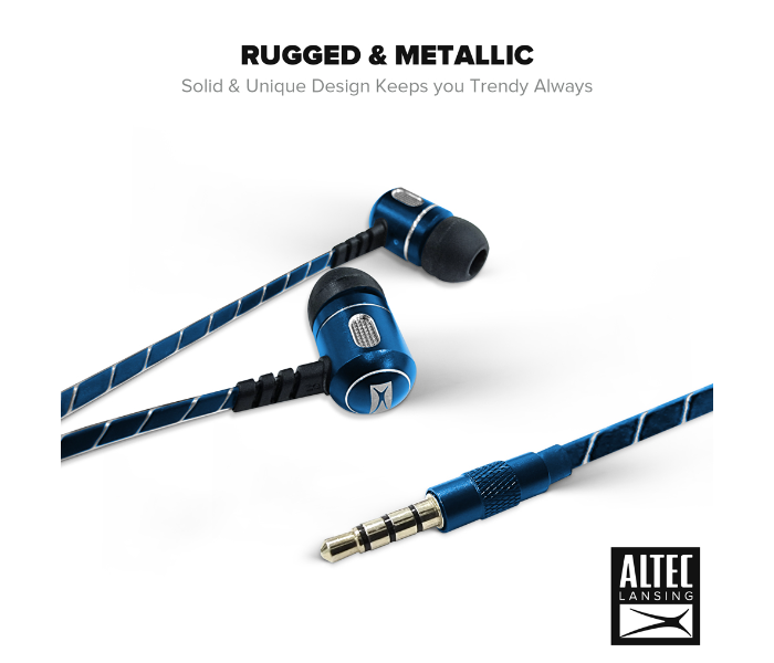 Altec Lansing MZX147-BLU In-Ear Metal Earphones - Blue - Zoom Image 4