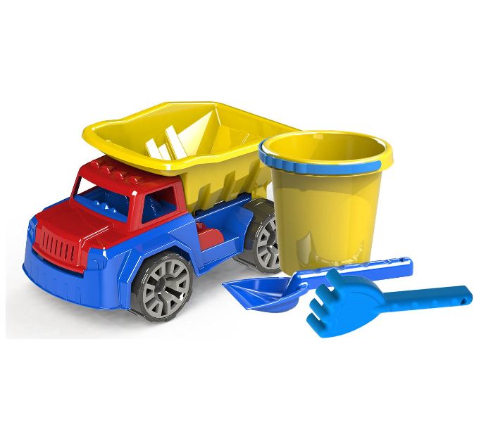 Juwa DS-B-TRS-1004 Truck Loader with Small Bucket without IML Rake and Spade Toys for Kids - Blue and Yellow - Zoom Image