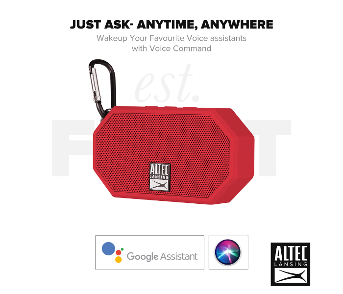 Altec Lansing IMW258N-DR Mini H2O 3 Rugged Bluetooth Speaker - Dark Red - Zoom Image 4