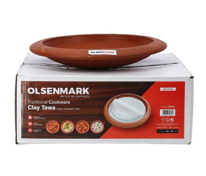 Olsenmark OMCP6006 23cm Traditional Cookware Clay Tawa - Brown - Zoom Image 3