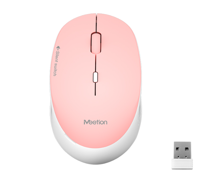 Meetion MT-R570 2.4Ghz Wireless Mouse 4 Buttons 5 Colors Silent Portable And Great For Laptops - Pink - Zoom Image 1