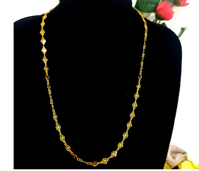 Strabella NC1-23 Beautiful Gold Plated Daily Wear Chain With Pendant for Women - Golden - Zoom Image