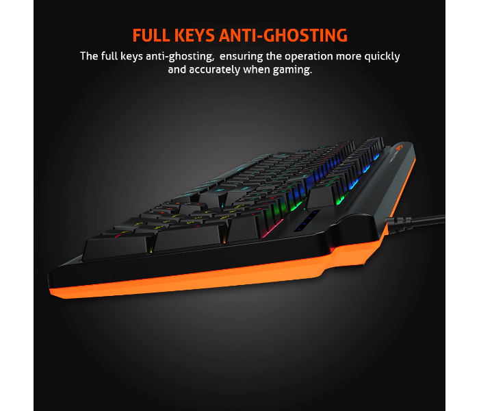 Meetion MT-MK600MX Mechanical RGB Backlit Gaming Keyboard with Blue Switch - Black - Zoom Image 8