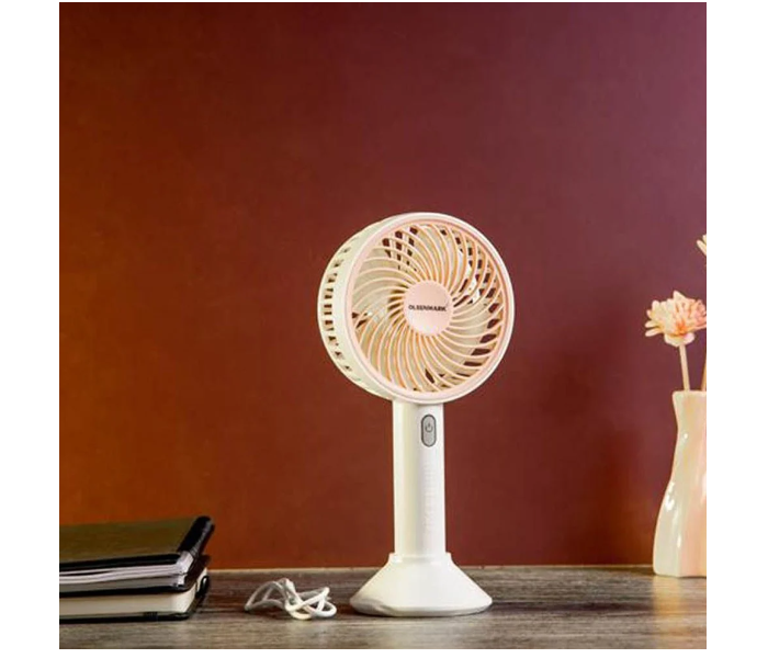 Olsenmark OMF1802 3 Speed Reachargble Mini Fan - Pink and White - Zoom Image 3