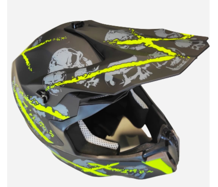 Attractive Full Face Helmet - Black and Green - Zoom Image 1