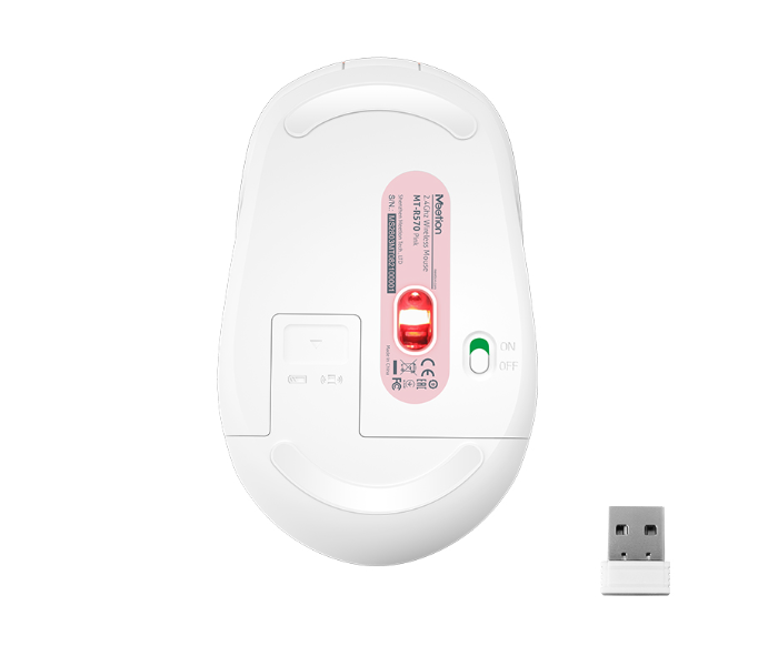 Meetion MT-R570 2.4Ghz Wireless Mouse 4 Buttons 5 Colors Silent Portable And Great For Laptops - Pink - Zoom Image 7