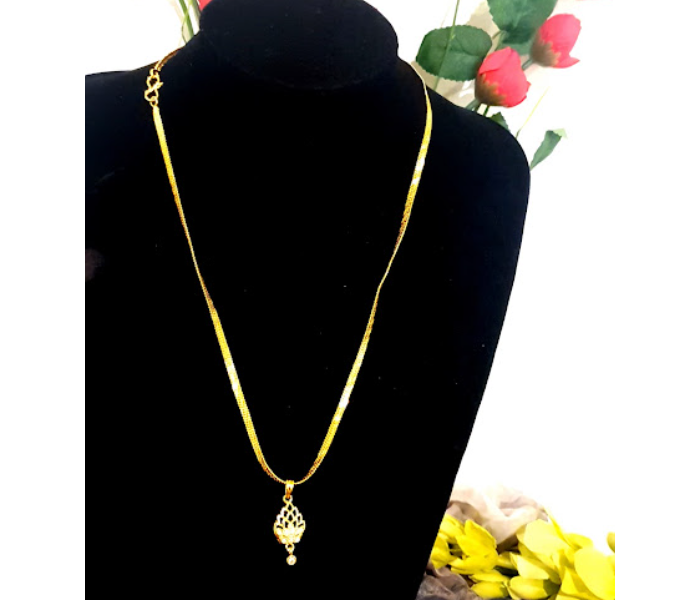 Strabella NC1-20a Beautiful Beautiful Gold Plated Daily Wear Chain With Pendant for Women - Golden - Zoom Image