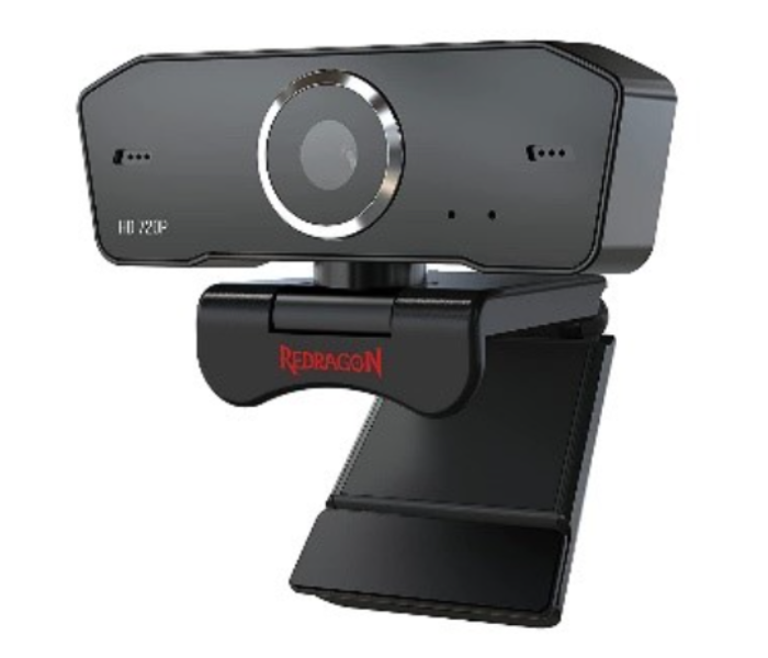 Redragon GW600-1 360 Degree Rotation USB Skype Computer Webcam with Built-in Dual Microphone - Black - Zoom Image