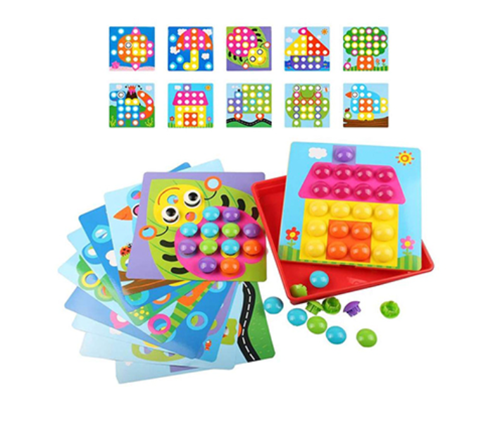 BHT999-25 Learning Educational Mosaic Pegboard Button Art Toy - Zoom Image 4