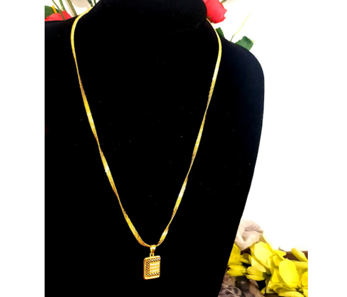 Strabella NC1-20c Beautiful Gold Plated Daily Wear Chain With Pendant for Women - Golden - Zoom Image