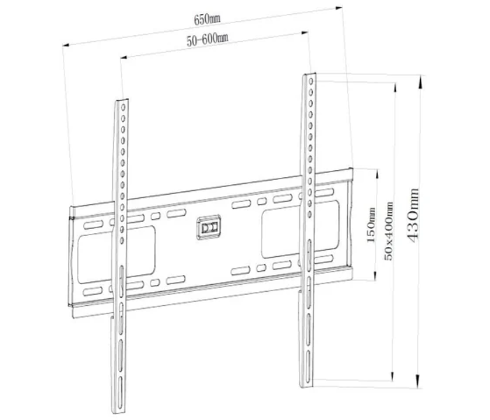 Skill Tech SH-65F Fixed Wall Bracket for 32 to 80 Inch Screen - Black - Zoom Image 2