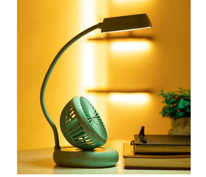 Olsenmark OMF1827 2 in 1 Rechargeable LED Desk Lamp with Mini Fan - Blue - Zoom Image 3