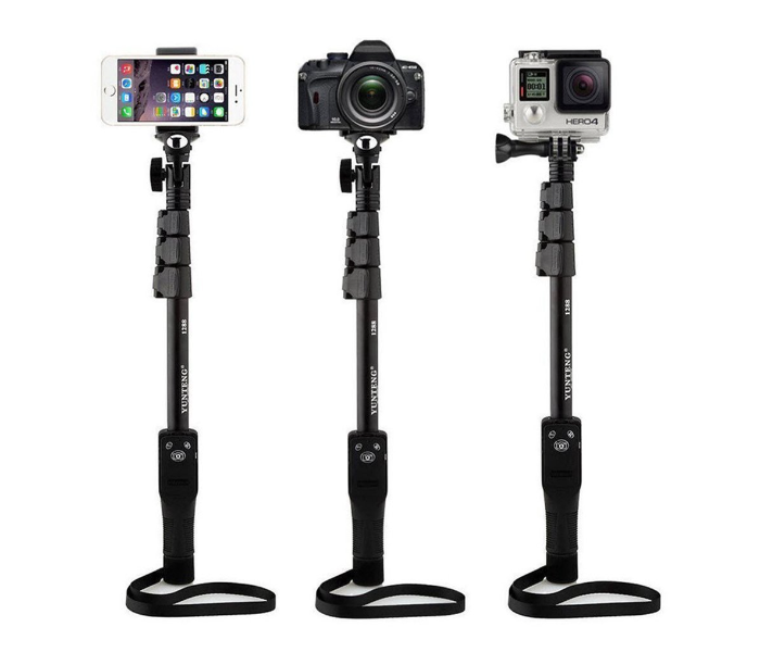 Yunteng 1288 Professional Bluetooth Monopod Selfie Stick - Black - Zoom Image 3