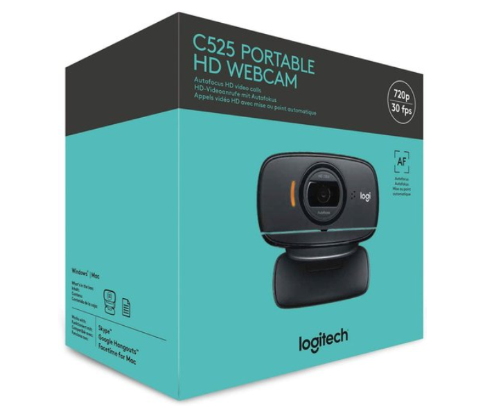 Logitech C525 Portable 720p Auto Focus HD Webcam - Black - Zoom Image 2