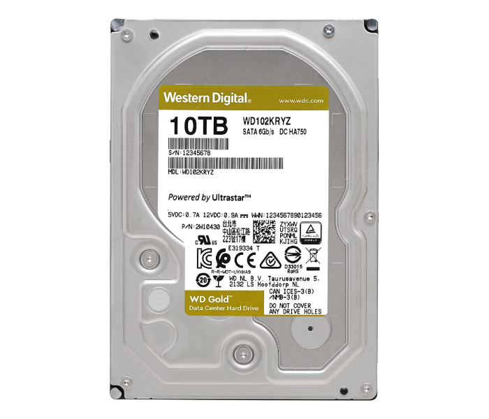 WD WD102KRYZ Western Digital 3.5 Inch 10TB 7200RPM 256 MB Cache WD Gold Enterprise Class Internal Hard Drive - Zoom Image 2