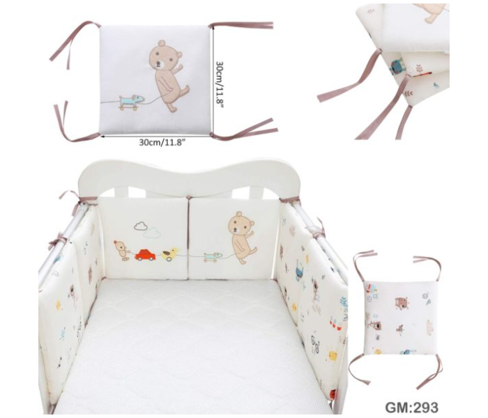 Beautiful 6 Pieces Bumper Crib Protector 293 - White - Zoom Image