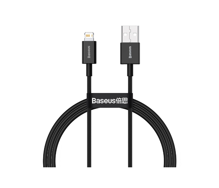 Baseus CALYS-C01 2 Metre 2.4A USB to 8 Pin Interface Fast Charging Data Cable - Black - Zoom Image 1