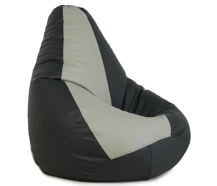 TUD Classic XXXL Leatherette Bean Bag - Grey and Black - Zoom Image 3