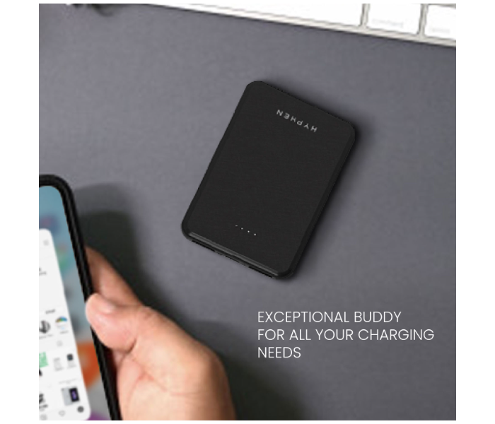 Hyphen HPB-5BLK1944 X Pocket 5000 mAh Power Bank - Black - Zoom Image 10