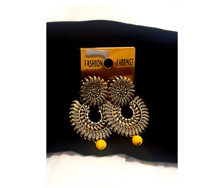 Strabella B4-09e Stylish and Elegant Traditional Earring for Women - Yellow - Zoom Image