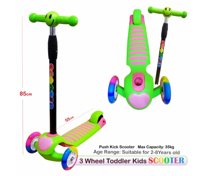 Beautiful 301 3 Wheel Toddler Kids Scooter  - Green - Zoom Image