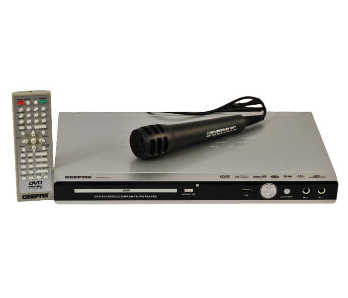 Geepas GDVD2723 15 Watts Dvd Player -Silver and Black - Zoom Image