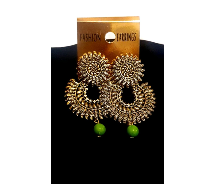 Strabella B4-09a Stylish and Elegant Traditional Earring for Women - Green - Zoom Image