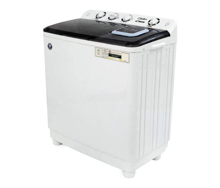 Clikon CK642 12Kg Twin Tub Top Loading Semi Automatic Washing Machine - White and Black - Zoom Image 2