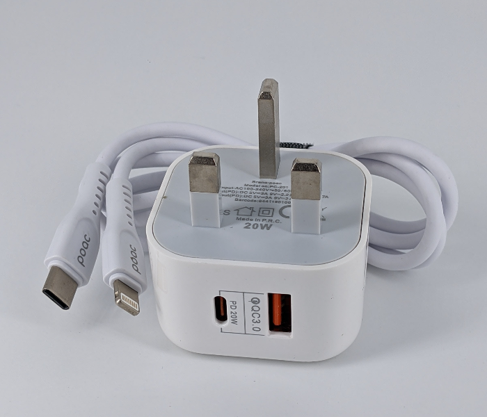 Poac PC-201 20 Watts Fast PD Charger Lightning - White - Zoom Image 7