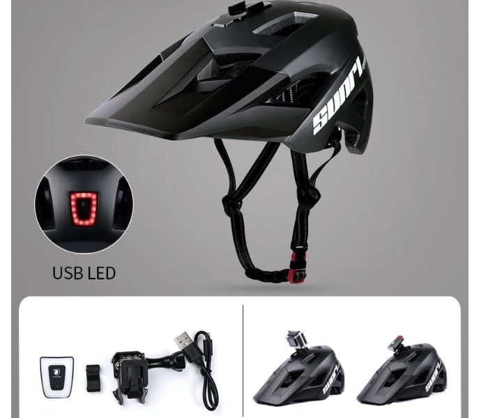 Helmet With LED And Camera Mount - Black - Zoom Image 2