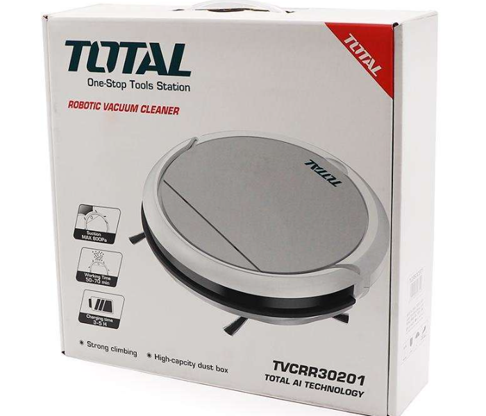 Total 2000mAh Robotic Vacuum Cleaner - Black and White - Zoom Image 3