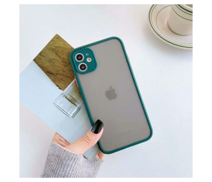 Lab LBTBC004GR Transparent Border Color Fashion Case without Print iPhone 12 Mobile Case - Green - Zoom Image 1