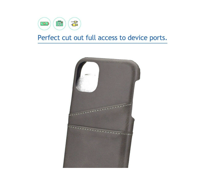 Lab LBL2P022NB Stylish Leather 2 Pocket iPhone 11 Pro Max Mobile Case - Navy Blue - Zoom Image 6