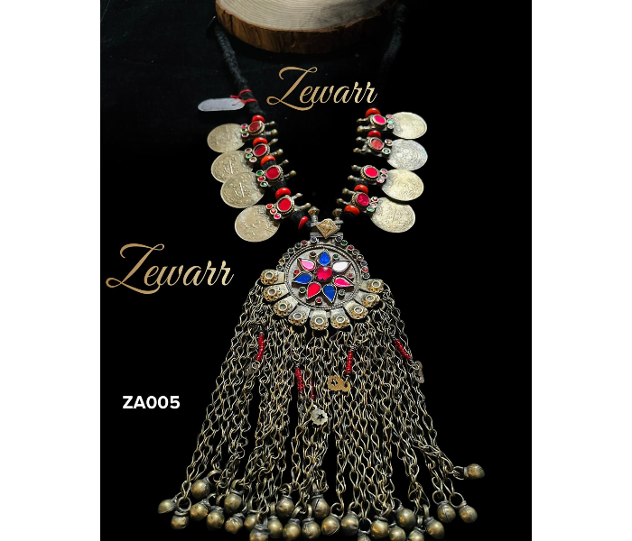 Zewarr ZA005 Elegant Vintage Coins Handmade Neckpiece for Women - Antique Gold - Zoom Image