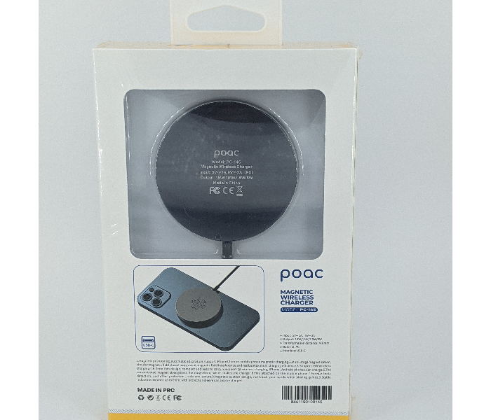 Poac PC-145 15 Watts Magnetic Wireless Charger - Silver - Zoom Image 3