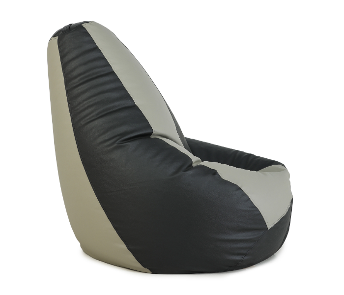 TUD Classic XXXL Leatherette Bean Bag - Grey and Black - Zoom Image 4