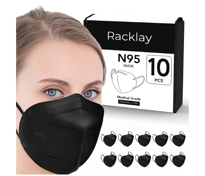 Generic K-N95 Polypropylene Disposable Face Mask with Respirator - Black - Zoom Image 1