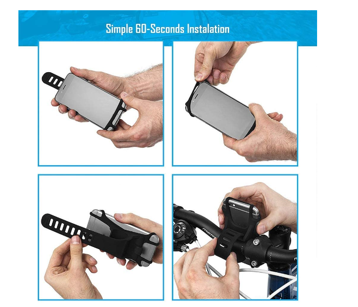 Silicone Accessories Mobile Phone Holder Bracket for Scooter Bicycle and Motorcycle - Black - Zoom Image 2