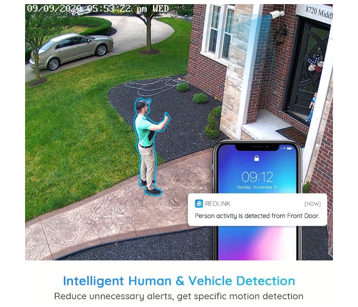 Reolink RLC- 511WA Ultra HD Person and Vehicle Detection with Color Night Vision 5 MP Wifi Outdoor Camera - White - Zoom Image 4