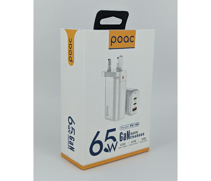 Poac PC-165 65 Watts Gan Quick Charger - White - Zoom Image 4