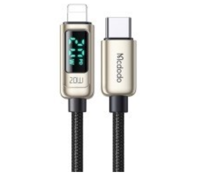 Mcdodo CA-8811 1.2m Digital Pro Type-c to Lightning 20W Data Cable - Black and Silver - Zoom Image