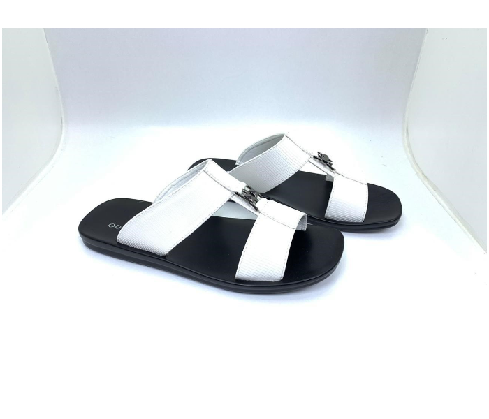 RFashion 1274-20 EU 42 Stylish Flat Sandal for Men - White - Zoom Image